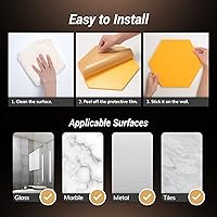 Vista 7 de TONOR - Paquete de 12 paneles acústicos hexagonales, paneles acústicos de alta densidad de 12 x 10 x 04 pulgadas para paredes, panel de espuma