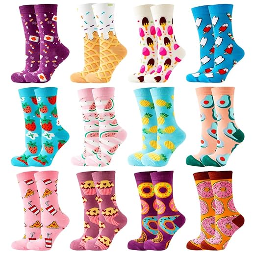 GLCMXMART Fun Socks for Women, Novelty Funny Crazy Cool funky Socks, Food Animal Cute Gifts for Women Girl