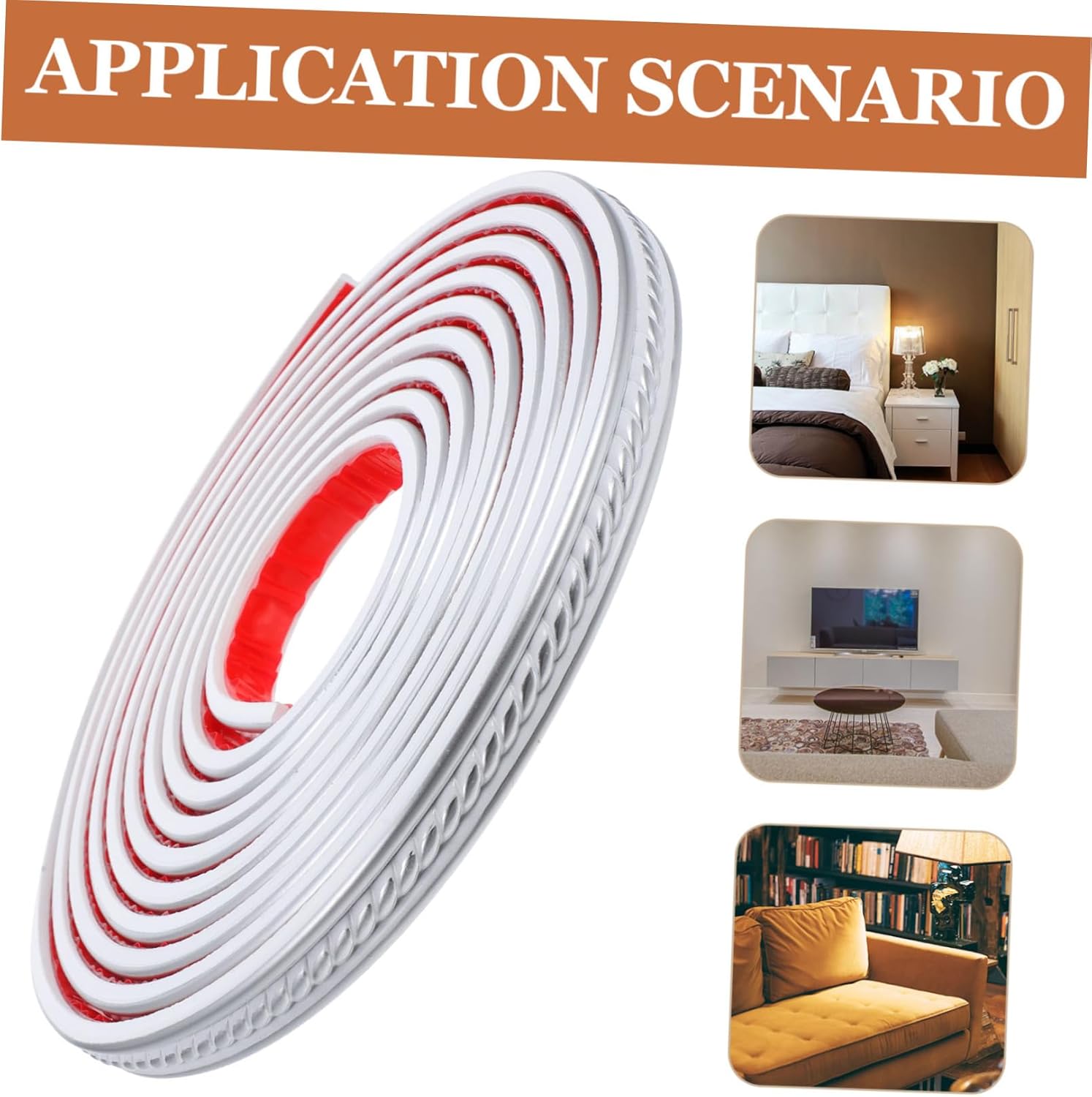 DOITOOL Flexible Self-Adhesive Molding Trim for Walls and Ceilings Decorative Peel and Stick Crown Molding for Home Improvement Easy Installation Compatible with Smooth Surfaces