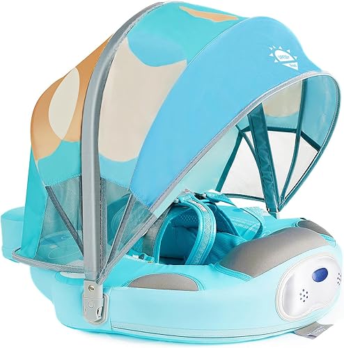Flotador único plegable Mambobaby Baby Swim, añade cola sólida, no inflable, inteligente nadador entrenador impermeable, agradable a la piel, anillo