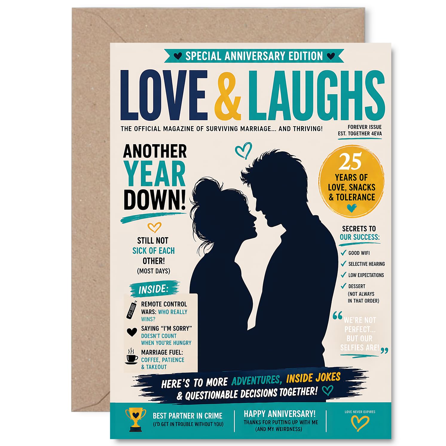 Milestone 25th Anniversary Card, Celebrate 25 Years Together