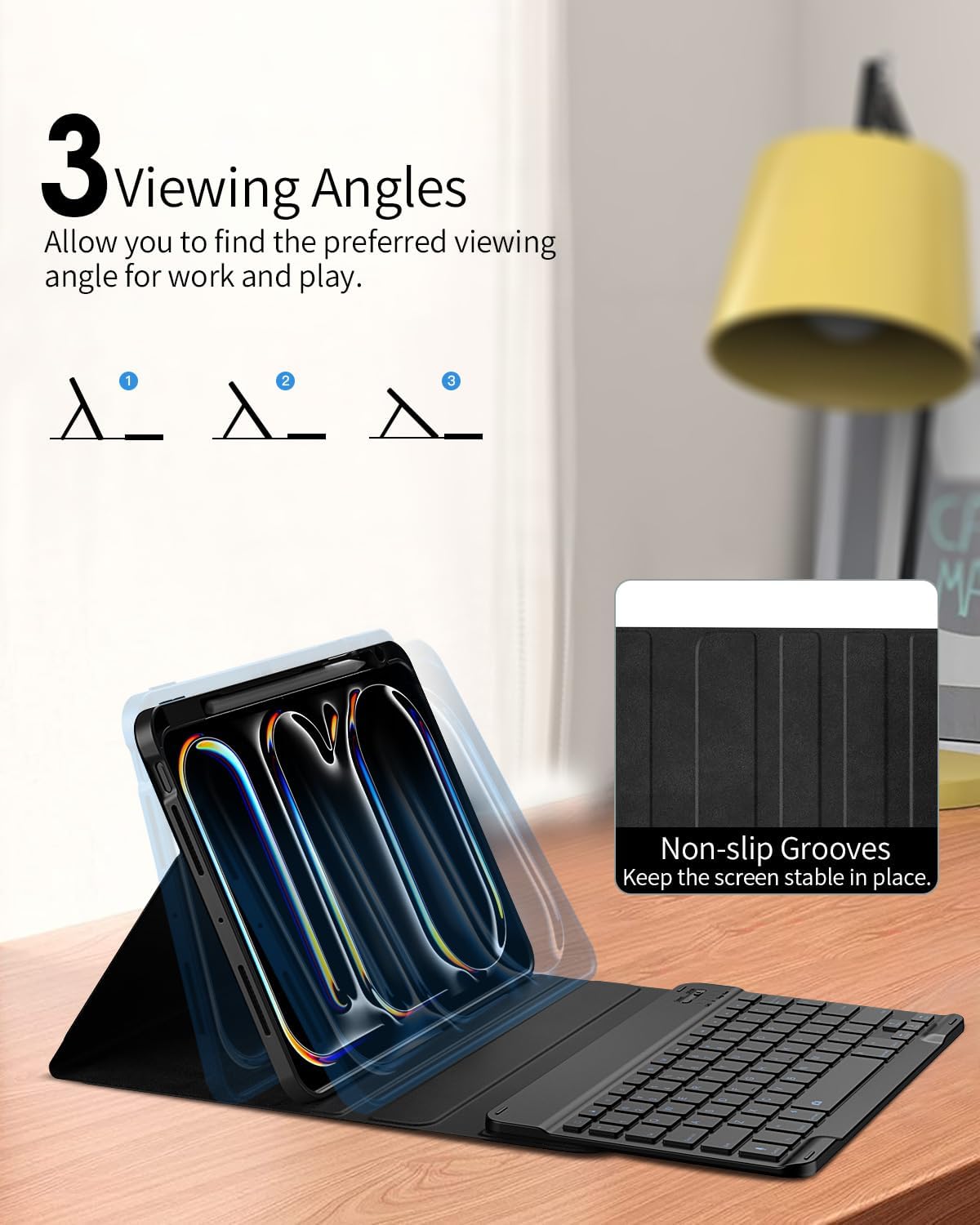 TiMOVO Keyboard Case with Pen Slot for iPad Pro 11 Inch, Magnetic Detachable Keyboard with Backlight, Navy Blue