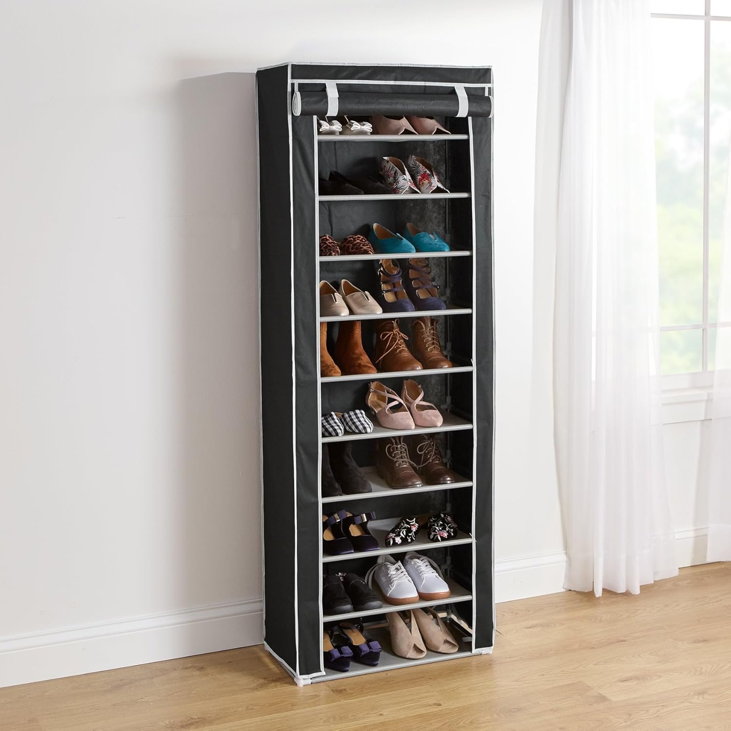 BrylaneHome Eve Single Shoe Rack - Black