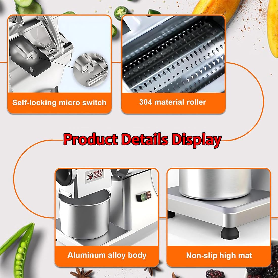 Grattugia elettrica per formaggio, 550 W, resistente, in acciaio inox, per grattugiare formaggio, arachidi, pangrattato, ideale per uso commerciale