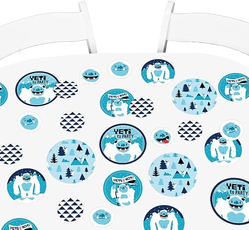 Big Dot of Happiness Yeti to Party – Abominable Snowman Party Giant Circle Confetti – Grande 27 unidades