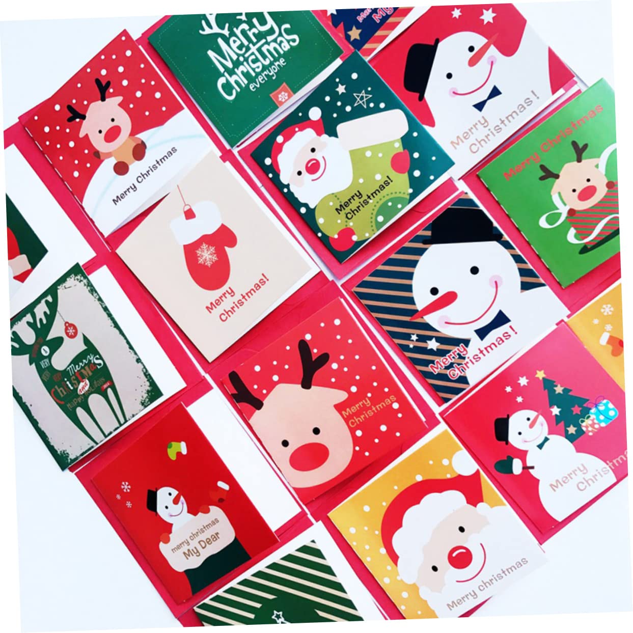 VILLCASE 384 Pezzi assortimento di biglietti d'auguri carte di benedizione biglietti di ringraziamento roba da festa biglietti natale biglietti natalizi Biglietto di auguri di Natale