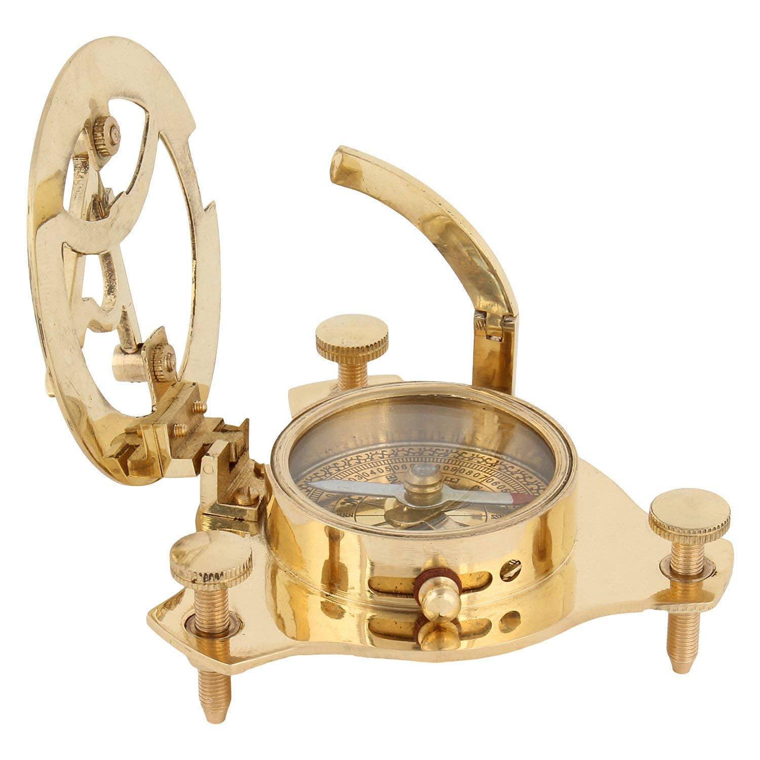 Vk Brass Pocket Magnetic Push Button Compass 2 Inch – Vintage Nautical Solid Brass Pocket Compass for Gift, Trekking, Hiking, Camping, Home & Office Décor-picture-20
