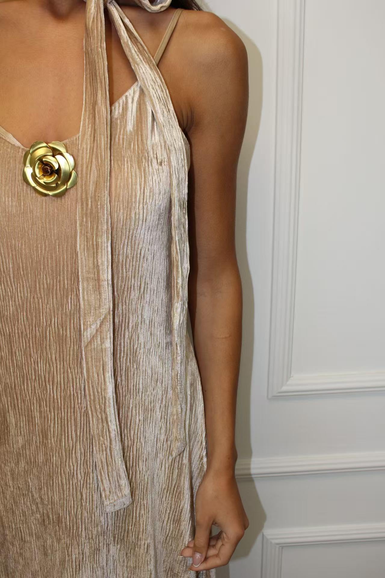 Abito da sera elegante per matrimoni, feste, da ballo, da donna, lungo, da damigella d'onore, da cocktail, con scollo a V, per feste, con spalline sottili, con cintura