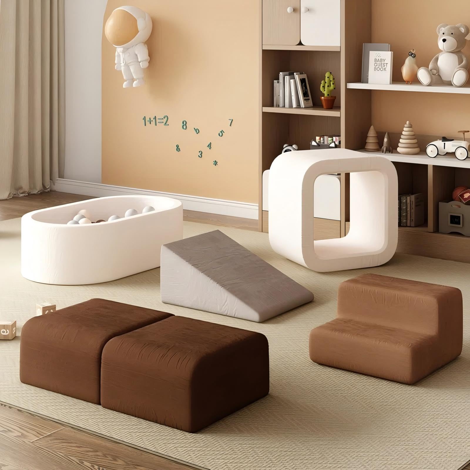 BanaSuper Blocs Mousse Éducatifs Modulables | Jeu de Motricité Intérieure pour Enfants Certifiée EN71 | Blocs à Grimper en Mousse avec Piscine à Balles (Pas de Ballon) | Bassin à Balles en Moussepour