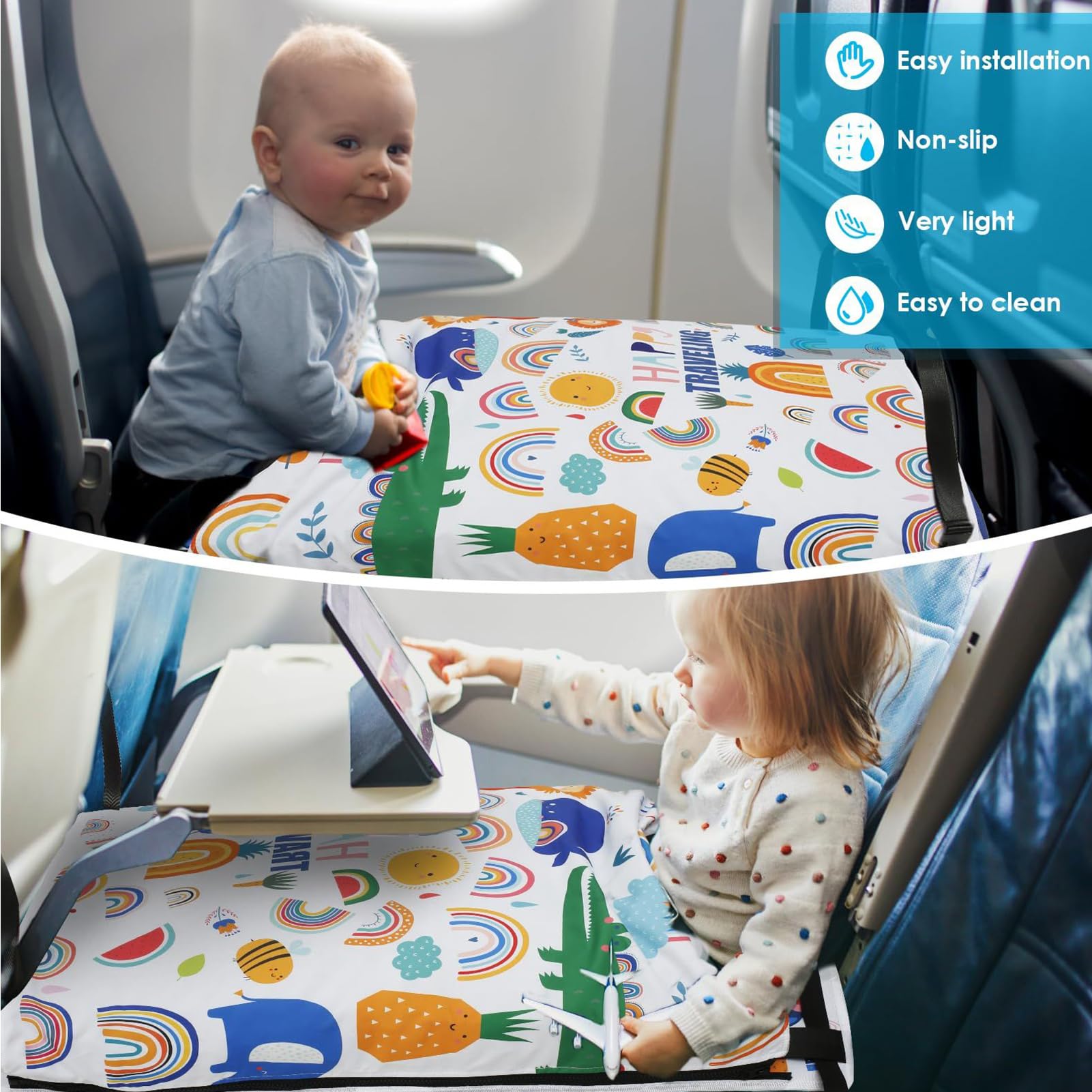 Lettino Aereo Per Bambini Estenditore Sedile Con Poggiapiedi Accessorio Da Viaggio Portatile