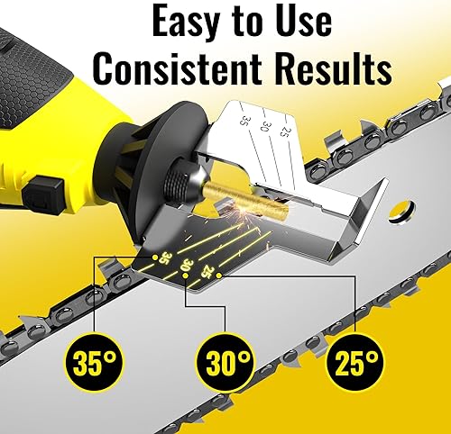 Miniatura 3 de Electric Chainsaw Sharpener Kit with 6 Titanium-Coated Diamond Bits - Handheld Chain Saw Sharpener Tool for All Chains - No Removal Required, Easy