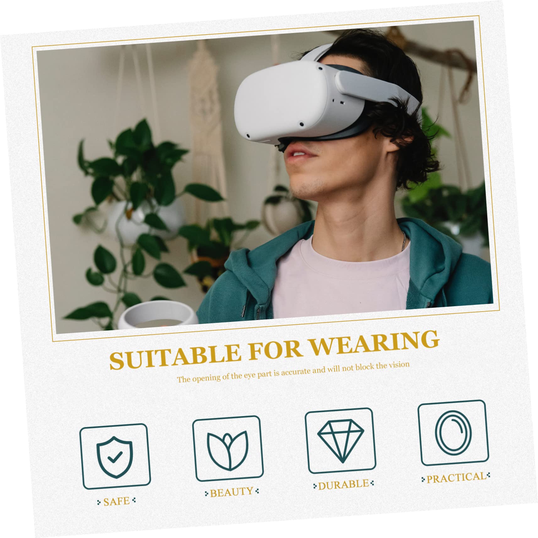 Housoutil 5 Piezas De De Ojos Elástica VR con Cubierta para Dormir para Auriculares VR con Acolchado Fácil De Usar Y Lavar.