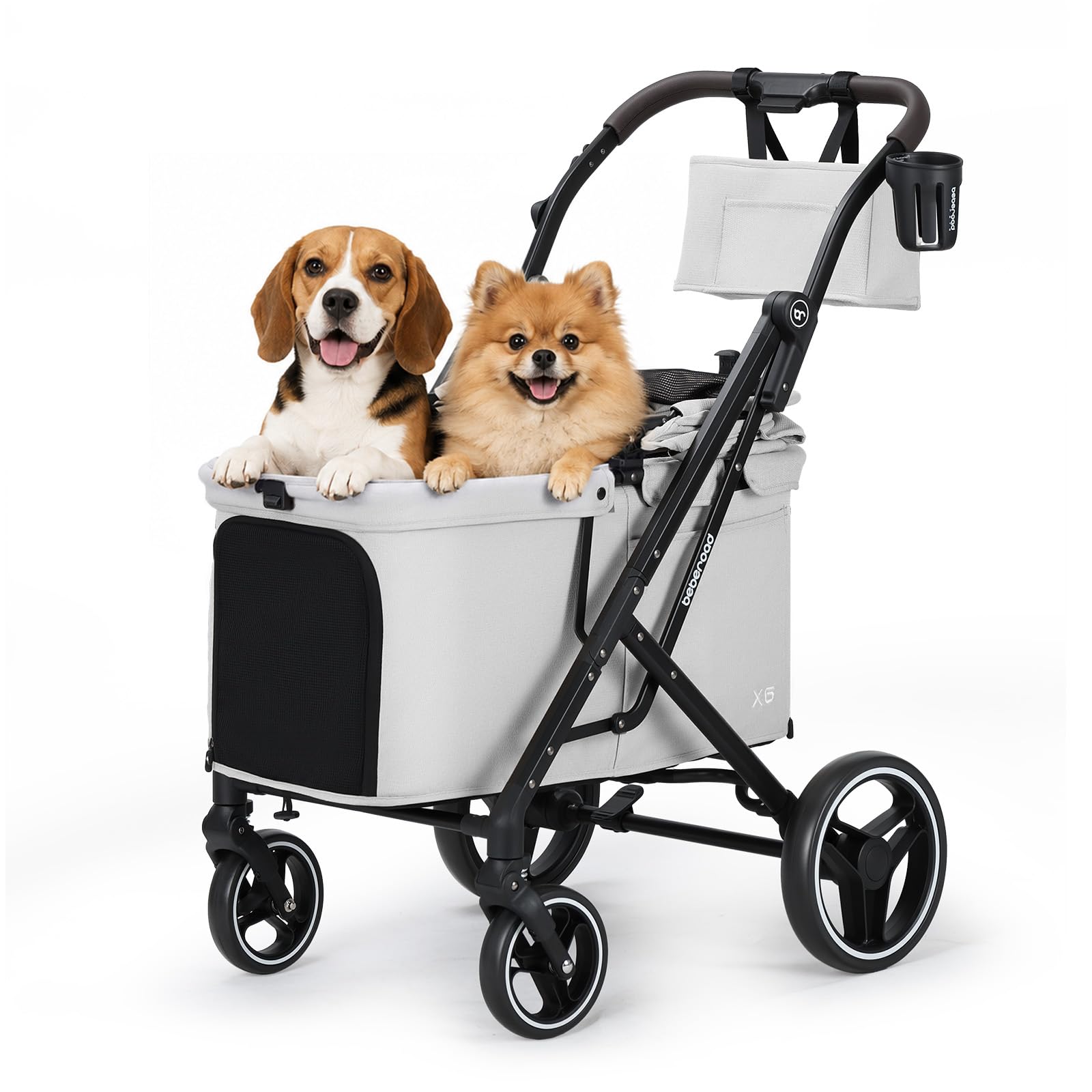 Cochecito para perros Beberoad Pets X6 plegable con una mano y absorción de impactos 8
