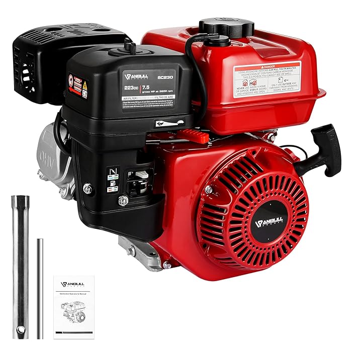 Buy Anbull 7.5 HP 223cc Recoil Start Gas Engine Horizontal Shaft 3/4" x