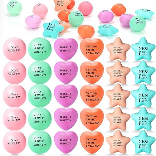 30 bolas de estrés motivacionales esponjosas para adultos y adolescentes, bolas inspiradoras para aliviar el estrés, juguete para aliviar la
