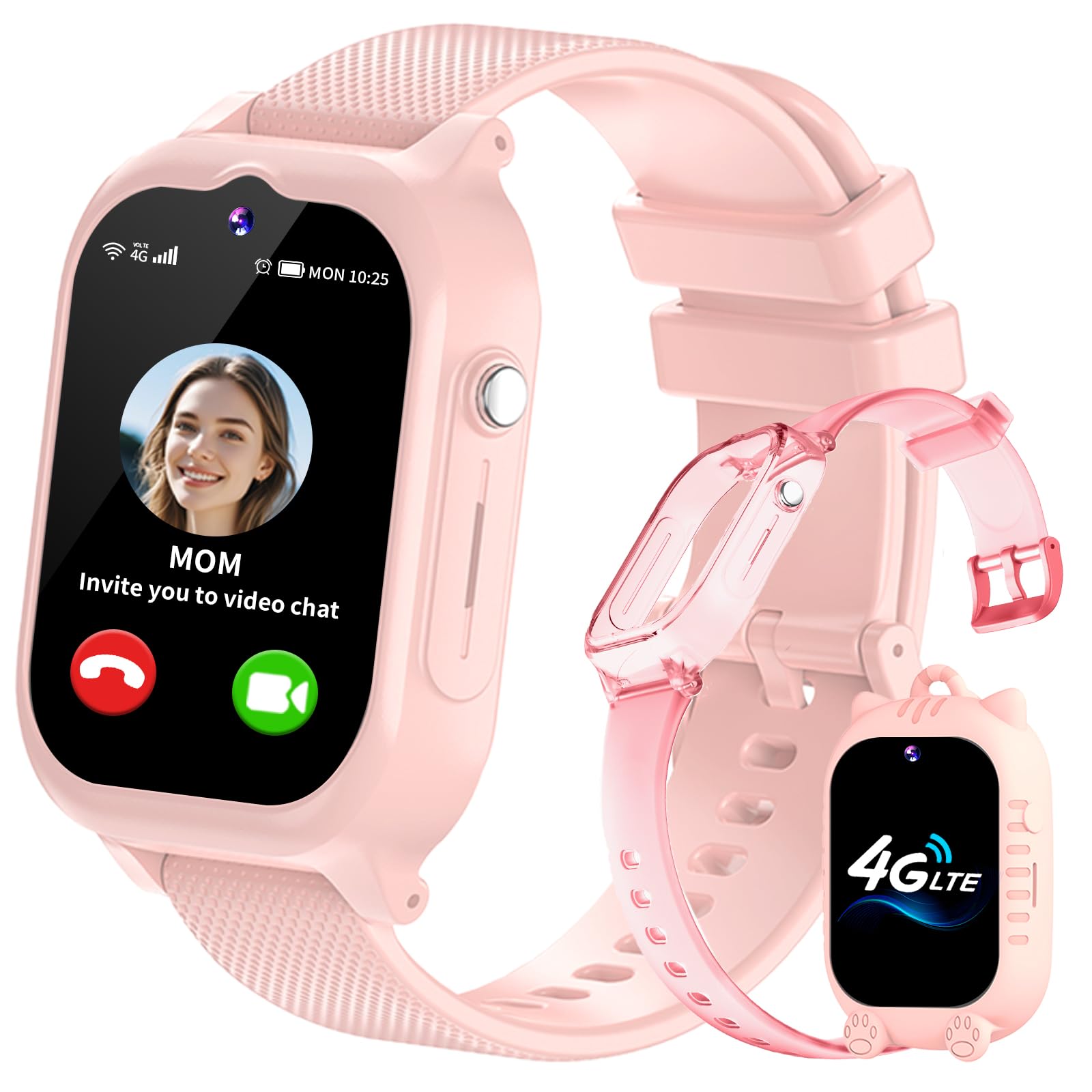 4G Smartwatch Dla Dzieci Chłopcy Dziewczynki Tracker GPS Telefon SOS Rozwołanie wideo Krokomierz Budzik HD Kamera Kalkulator Wodoodporne cyfrowe prezenty