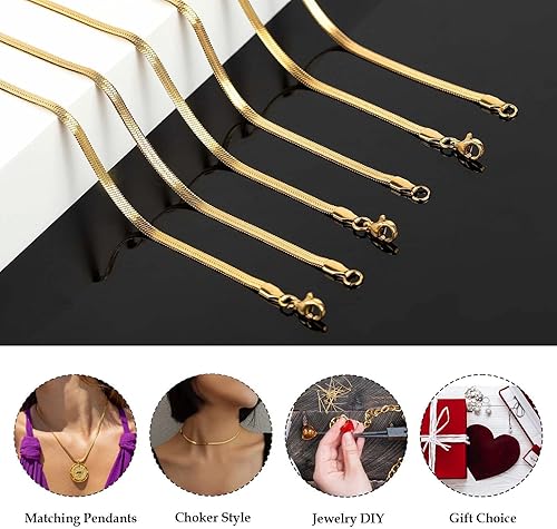 Miniatura 12 de Cadena de joyería para hacer joyas, cadenas de acero inoxidable chapadas en oro, suministros para hacer joyas a granel