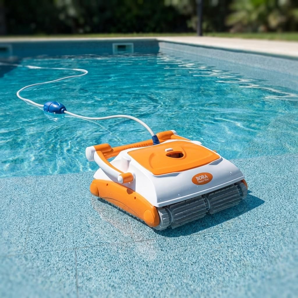 Suinga Robot limpiafondos automatico Bora Smart | para Suelo Paredes y Linea de flotacion | Cobertura 80 m² y Limpieza Completa