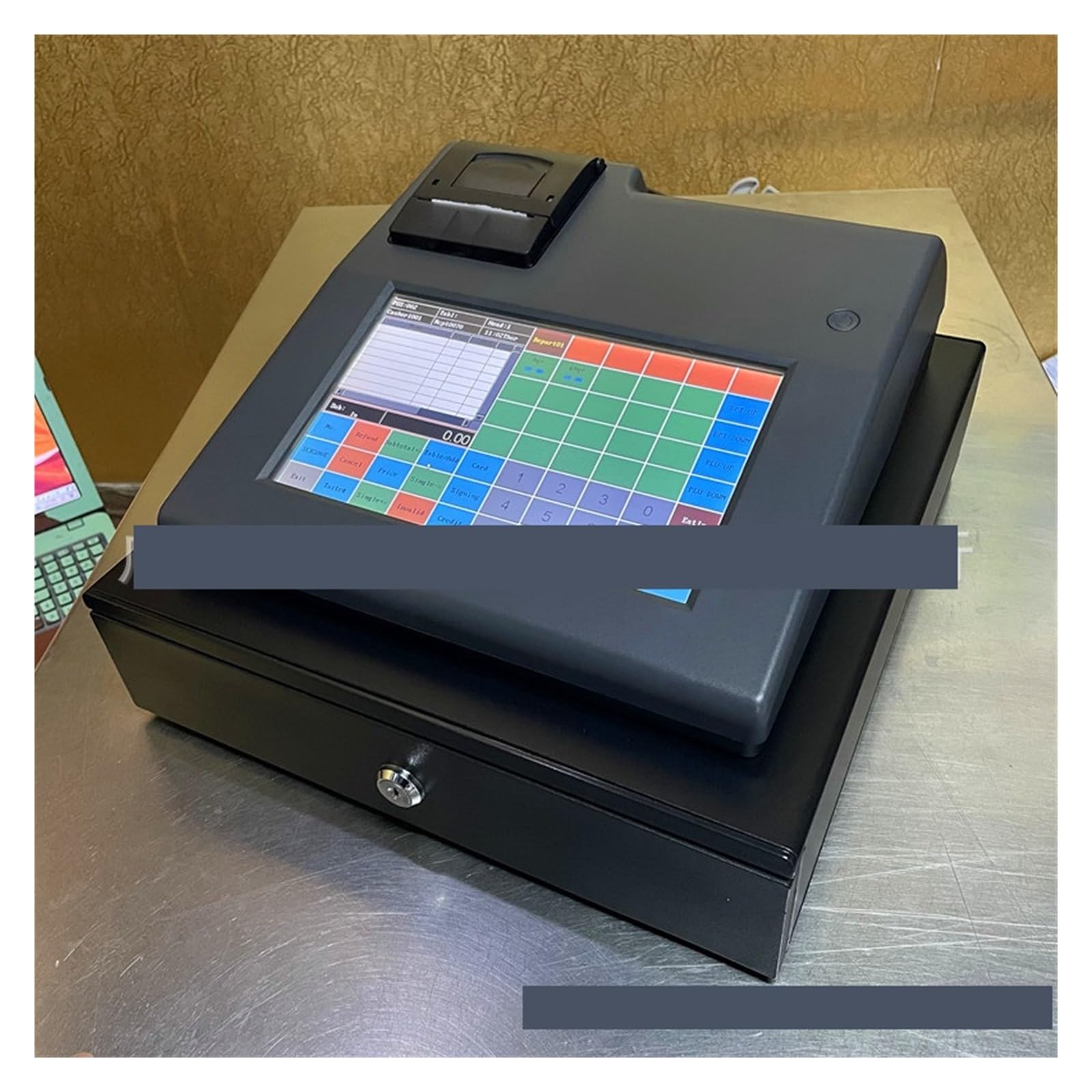 Caisse enregistreuse intelligente de petite taille, caisse enregistreuse électronique à écran tactile de 9 pouces for la restauration rapide anglaise au lait et au thé