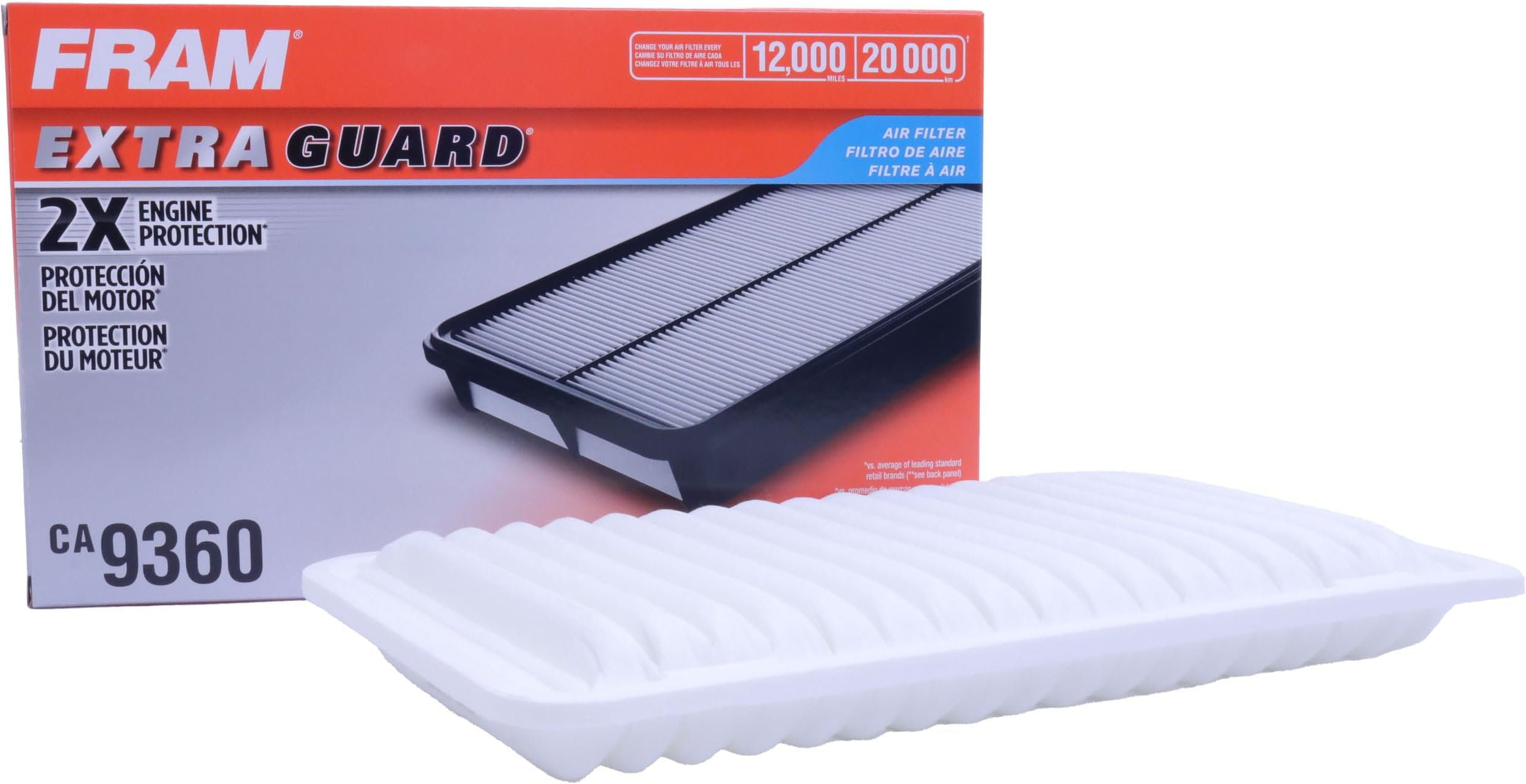 FRAM Extra Guard CA9360 Replacement Engine Air Filter for Select Lexus and Toyota Models, Provides Up to 12 Months or 12,000 Miles Filter Protection