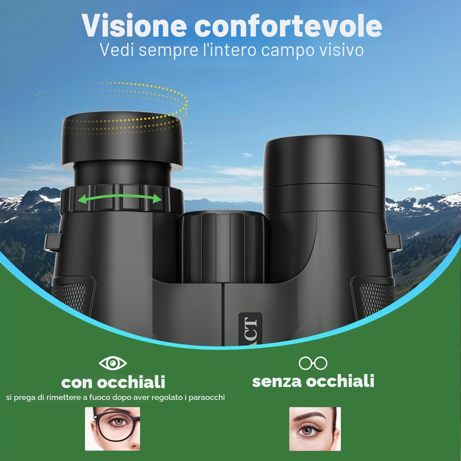 Binocolo Professionale Potente,10x42 Compatto Binocolo per Adulti- Prismi BaK4 e Lente FMC, per Birdwatching, viaggio trekking Teatro e Concerti, Caccia e Giochi Sportivi