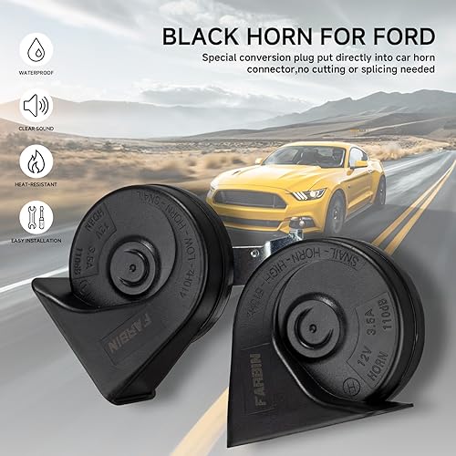 Vista 126 de FARBIN Bocina de coche compatible con Toyota/Lexus/Subaru, etc. Bocina de caracol eléctrica de tono alto y bajo de 12 V con parrilla protectora