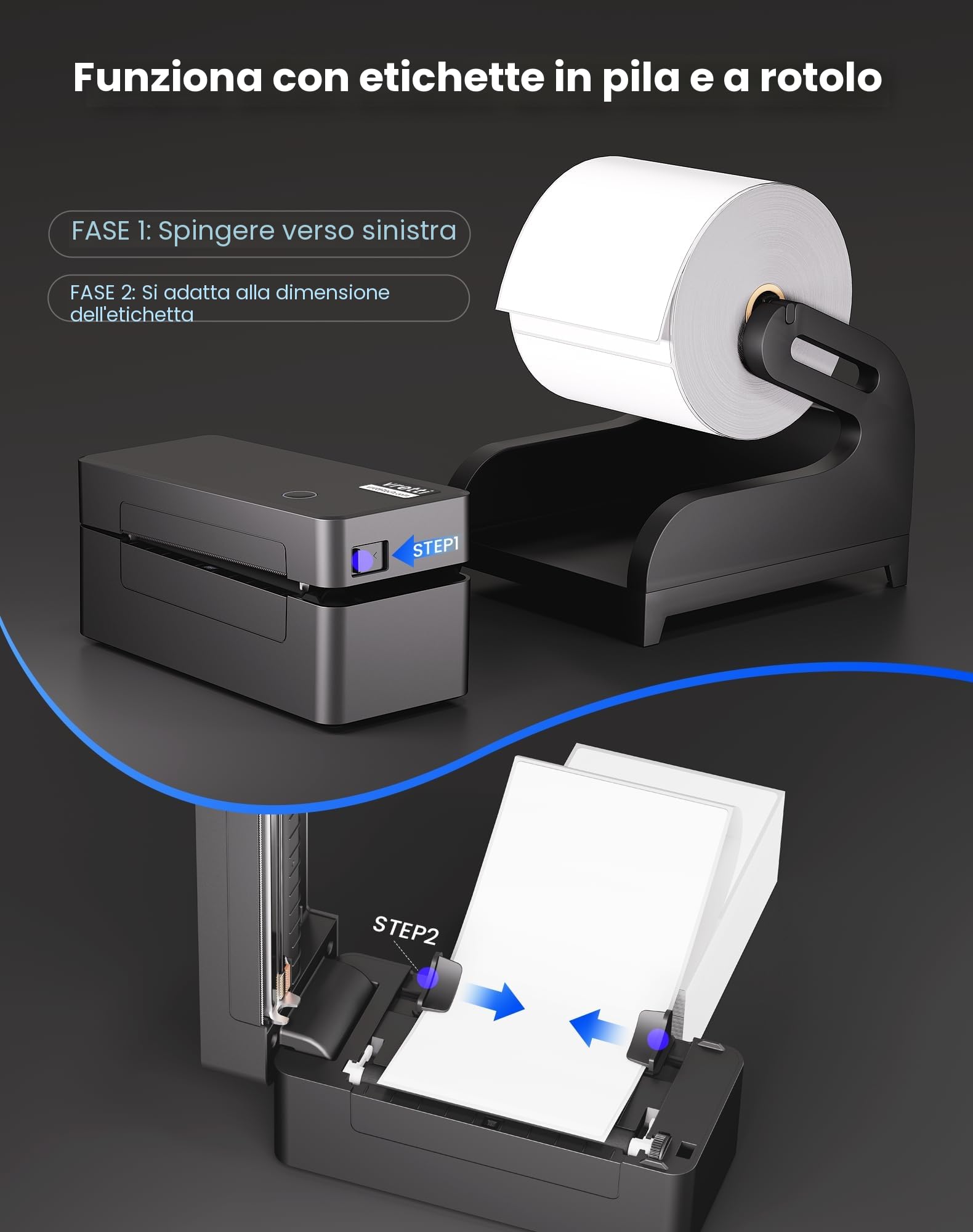 vretti Stampante termica per etichette USB, D402B Stampante per etichette di spedizione Macchina 4x6 per la spedizione di pacchetti,Compatibile con Amazon, DHL, Etsy, Shopify, eBay, UPS & FedEx