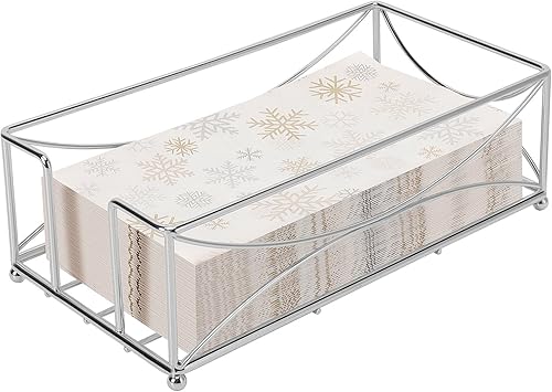 Livabber Servilletero de metal para baño, toalla de mano de papel de baño, moderna bandeja para servilletas para encimera, mesa, cocina, comedor