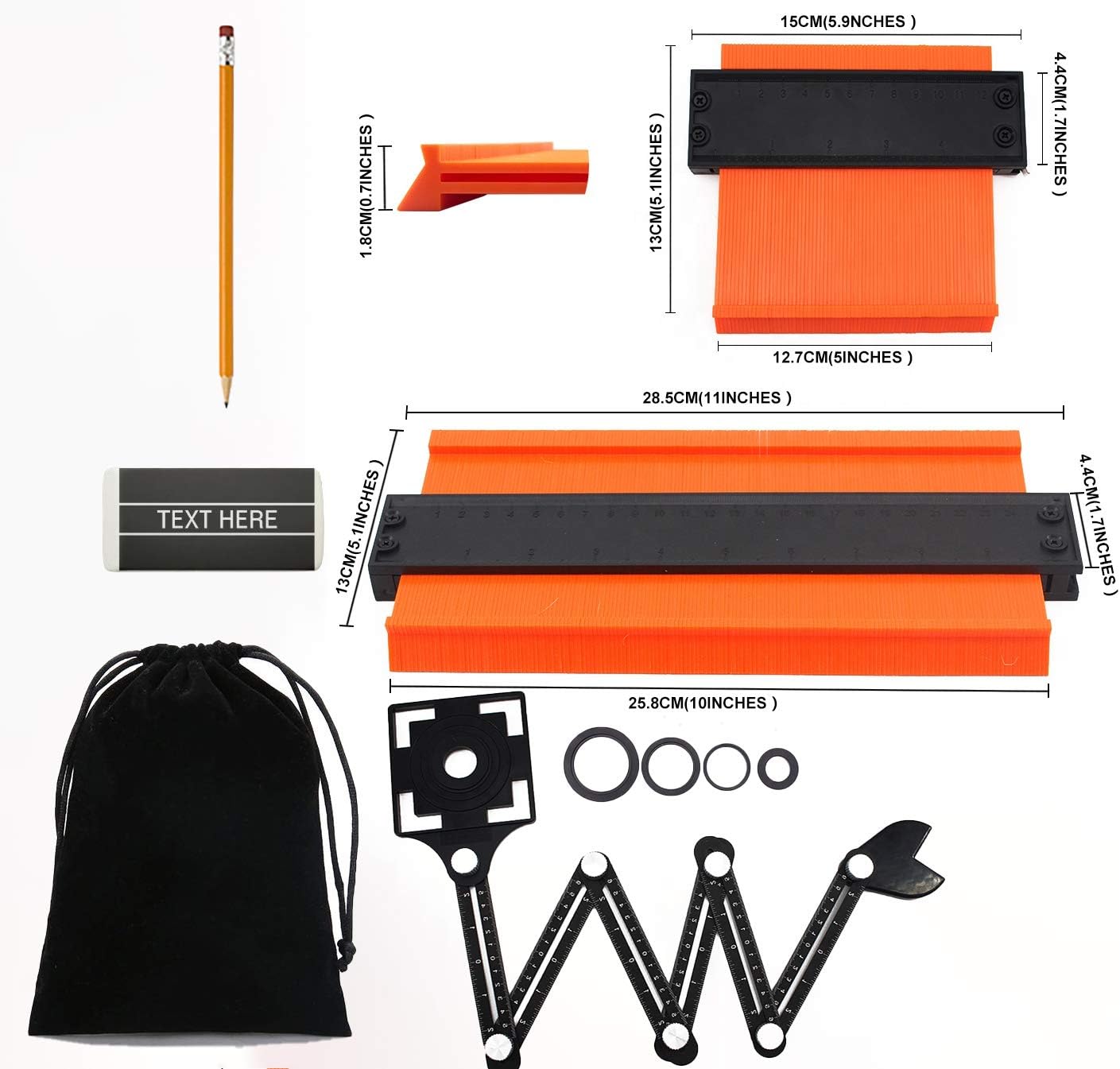 Contour gauge tool, profile gauge with lock, contour duplication gauge, contour gage