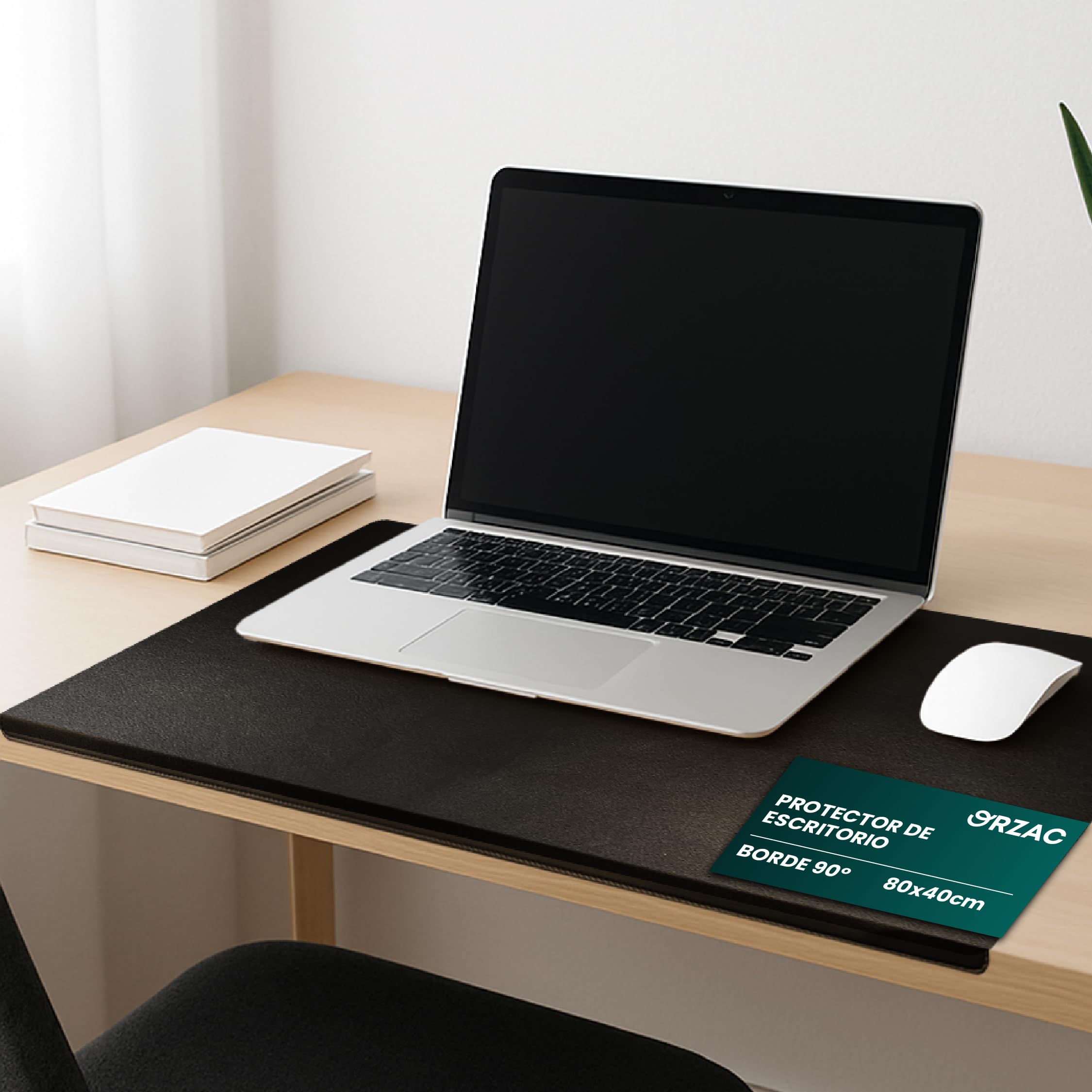 Protector de Escritorio 80x40 cm con Borde 90° – Imitación Cuero Impermeable, Antideslizante y Elegante | Tapete Escritorio Oficina sin Arrugas, Envío en Caja Plana