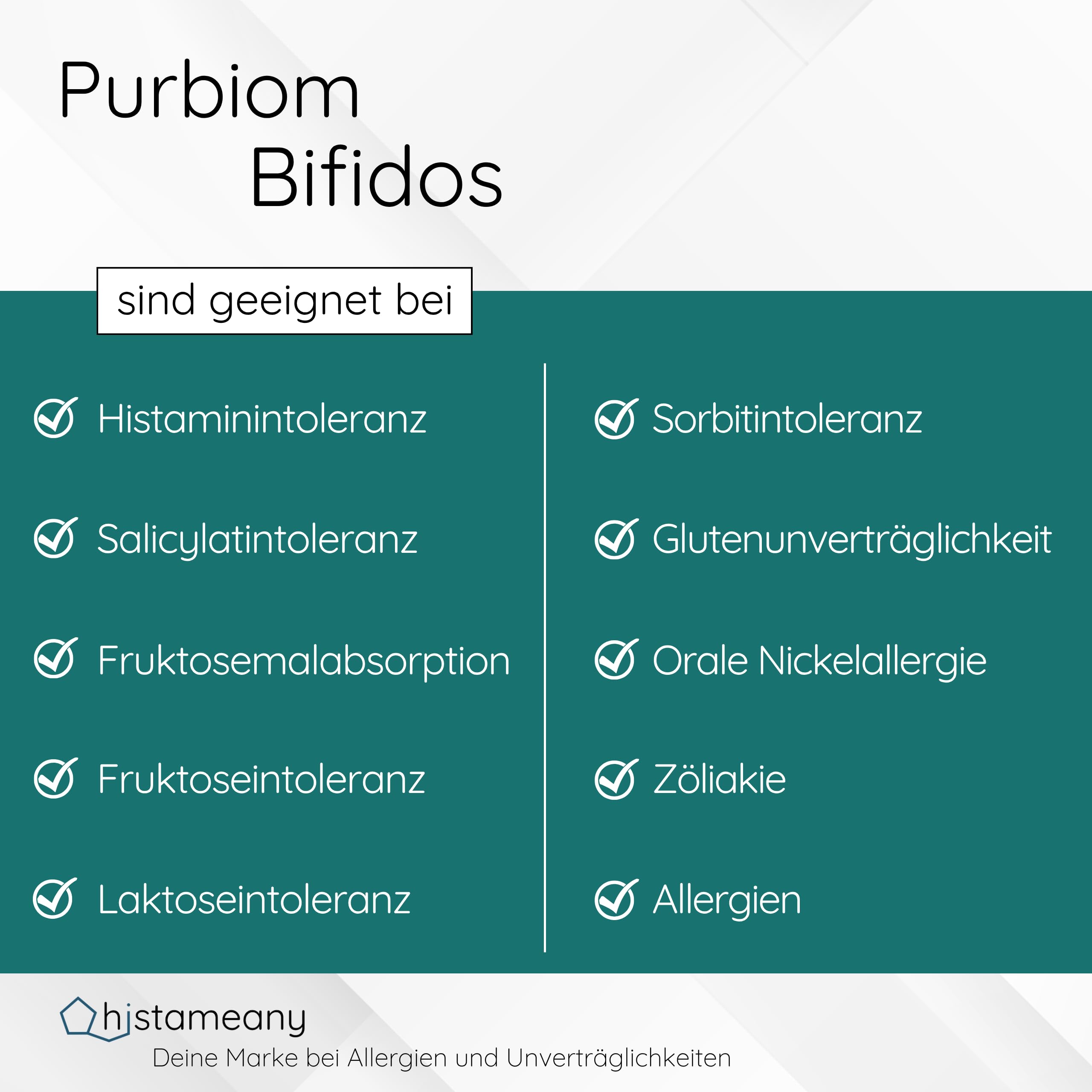 Purbiom Bifidos, histaminneutrale Bakterien, 10 Mrd. KBE, 80 Kapseln (15 g)