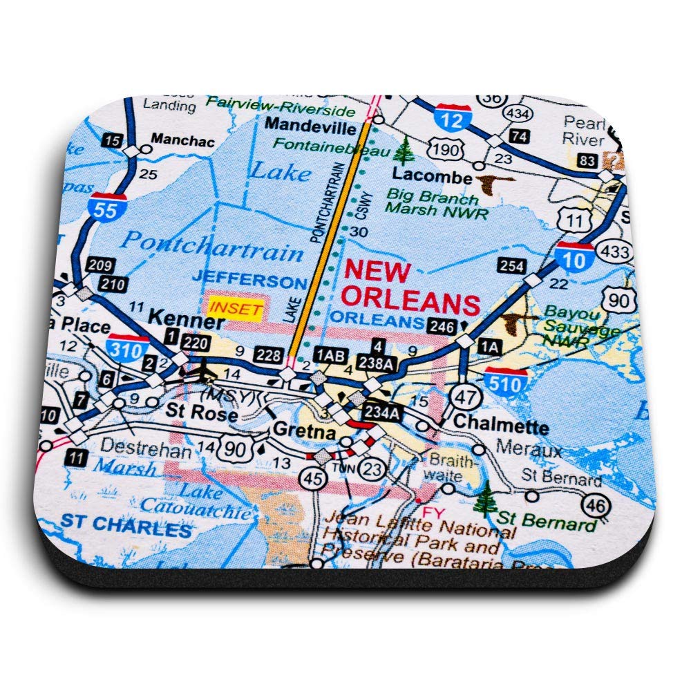 Destination Vinyl Ltd Multicolor 1 X Square Mdf Fridge Magnet - New Orleans Louisiana America Usa Travel 45862