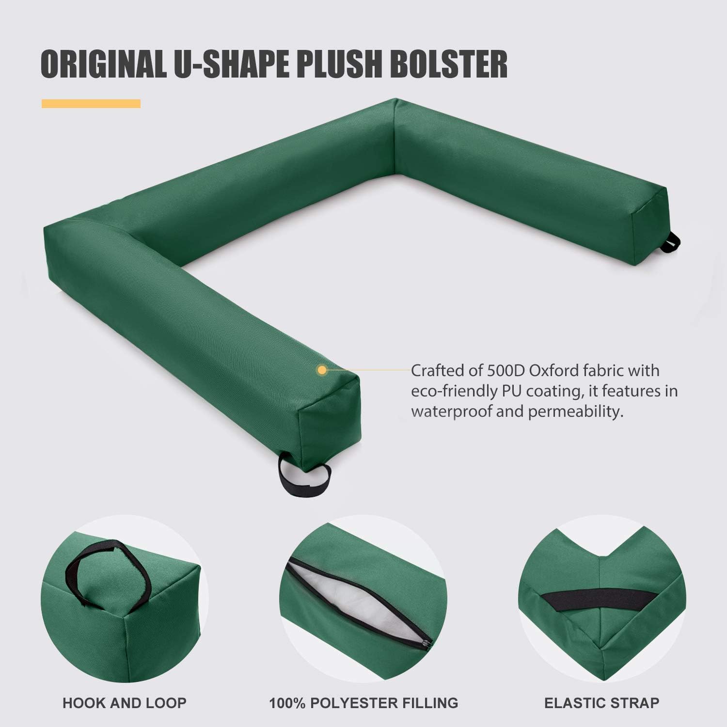 Veehoo Bolster Elevated Dog Bed – Cooling Raised Pet Bed Chew Proof Textilene Mesh, Durable & Washable Pet Cot, Medium, Green