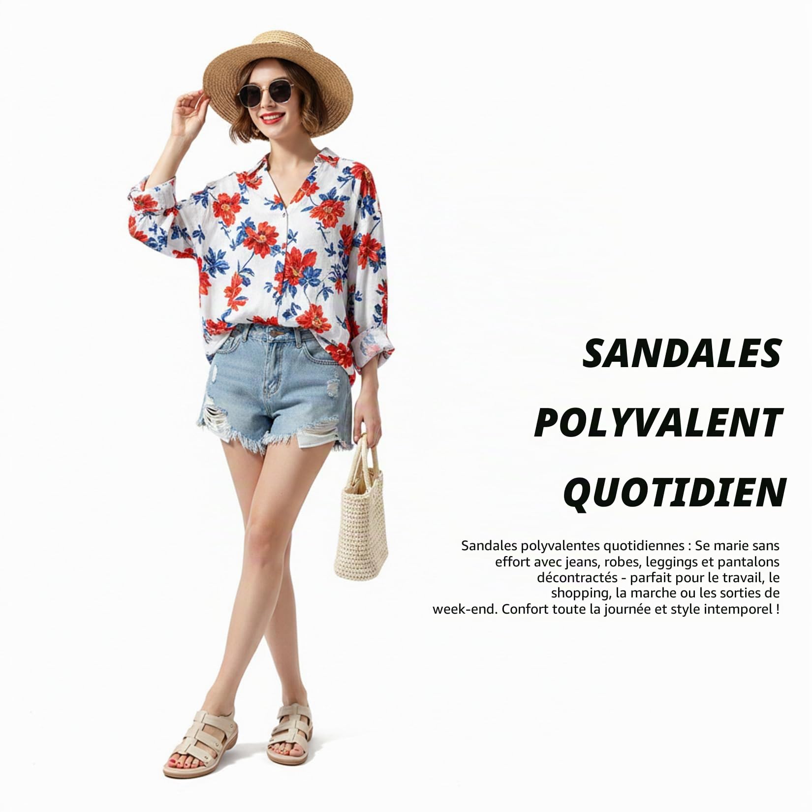 Littleplum Sandales pour Femmes à Soutien Plantaire Sandales Confortables Sandales plates d'été