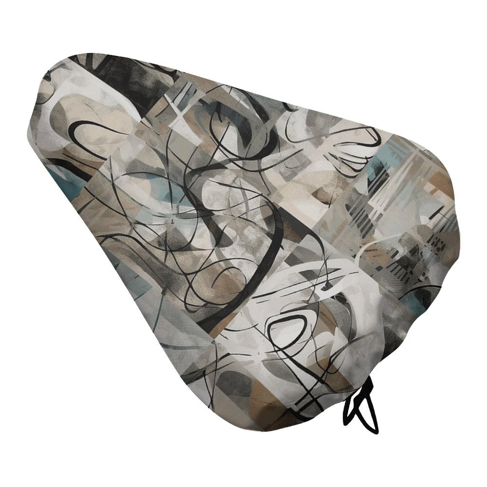 Art Print Color Pattern Bike Seat Cover for Men Women, Waterproof & Dustproof Bike Seat Cushion with Drawstring, Adjustable Bicycle Saddle Cover for Or Rain & Sun Protection