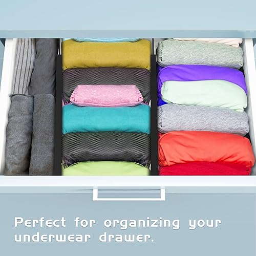 Miniatura 5 de FJO Paquete de 4 separadores de cajones de bambú ajustables (12.5 a 21.7 pulgadas), separadores de cajones expandibles para cocina, utensilios,