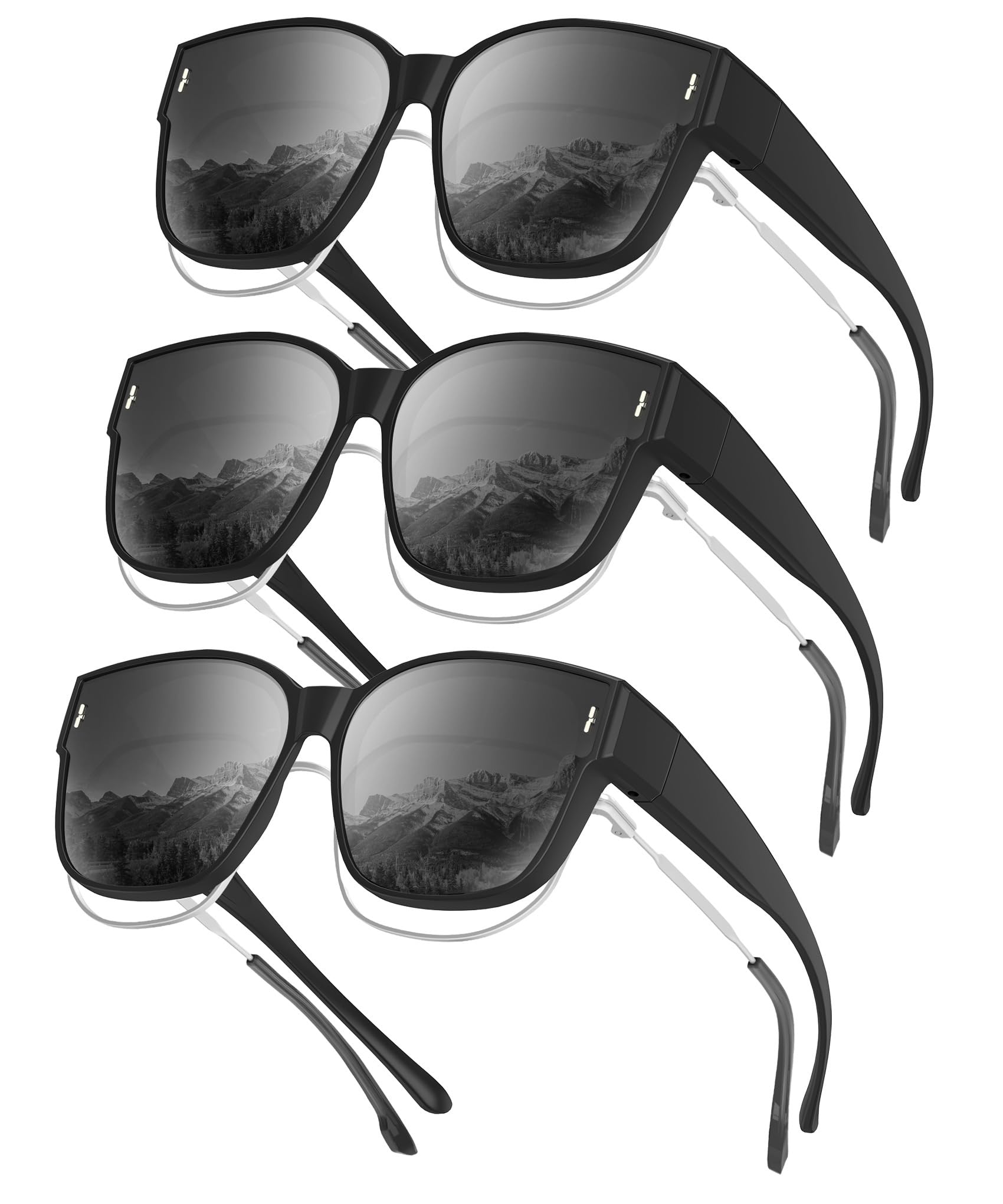 KALIYADI Night-Vision-Glasses Fit-Over-Glasses Wrap-Around Glasses: Anti Glare Night Driving Glasses for men women HD Lens
