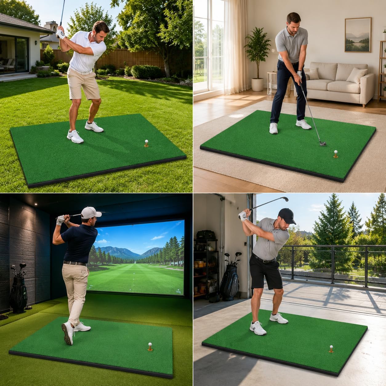 Golf Schlagmatte, Tragbar | composite Material - für - PP-Gras - Basis - Golf-Tee enthalten - für drinnen - für Fortgeschrittene