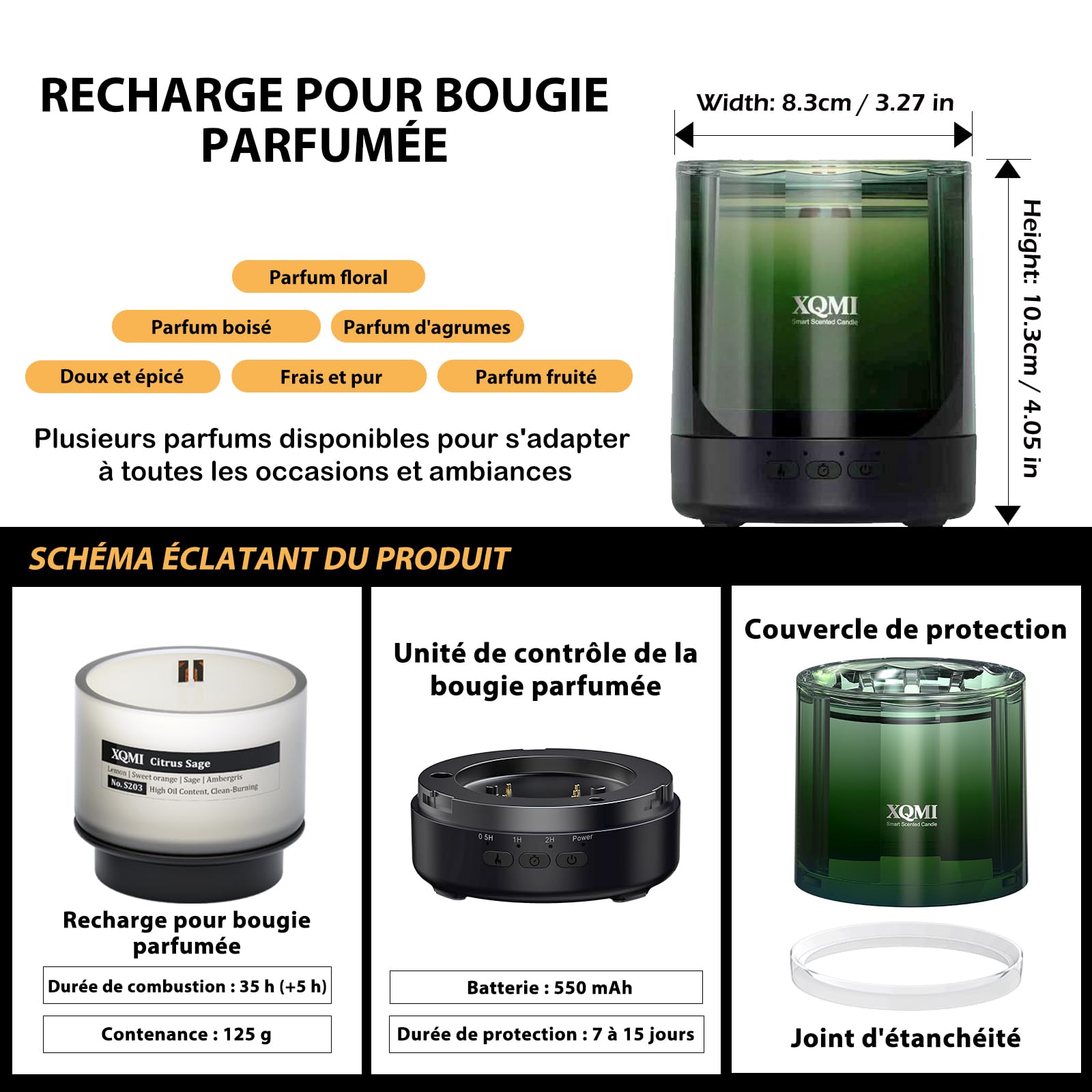 Bougies parfumées pour la maison - Coffret cadeau pour femmes et hommes - Cire de soja - Durée de combustion : 35 heures - Aiguilles de pin nord américain