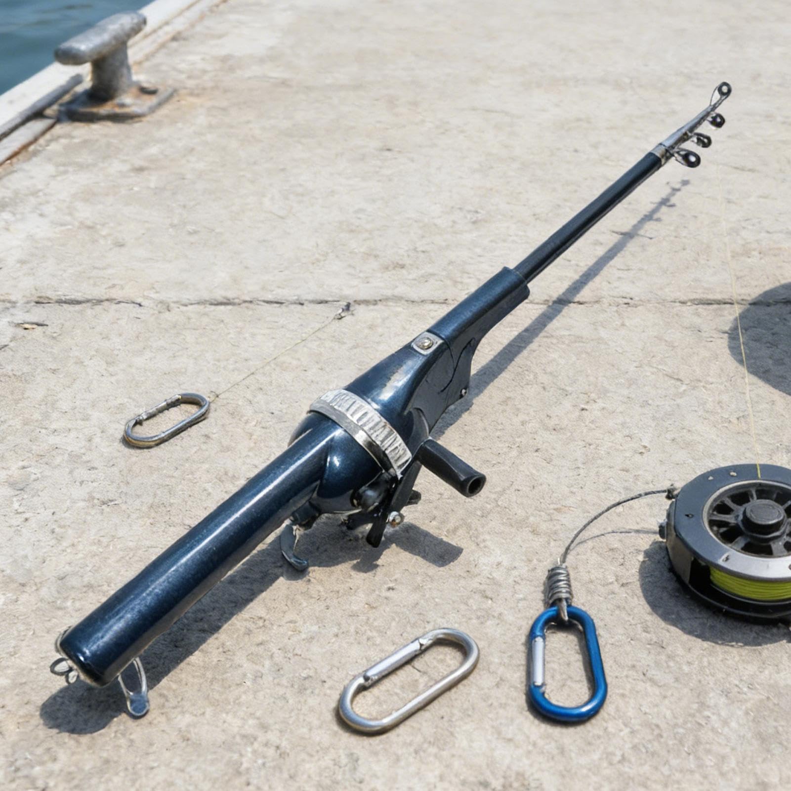 Canna da pesca portatile con impugnatura ergonomica in metallo | Canna da pesca al persico con morbida per acqua dolce e salata, pesca in barca, lago, fiume, mare, per bambini, adulti e