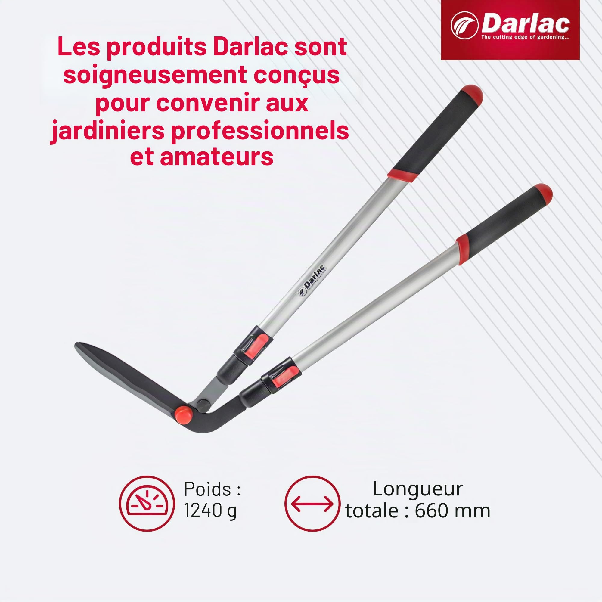 Darlac DP812 lock-Flip coupe-bordure télescopique