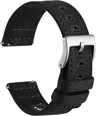 WOCCI Watch Bands, Canvas Fabric, Quick Release, Compatible Watch Lug Width 18mm 19mm 20mm 22mm 24mm