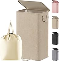 Vista 10 de Lifewit Cesta de lavandería doble con tapa y bolsas de lavandería extraíbles, gran plegable, 2 divisores, cesta de ropa sucia con asas