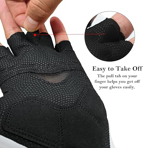 Miniatura 5 de YKYWBIKE Guantes de ciclismo transpirables, guantes deportivos acolchados de medio dedo, guantes de ciclismo antideslizantes, guantes de bicicleta