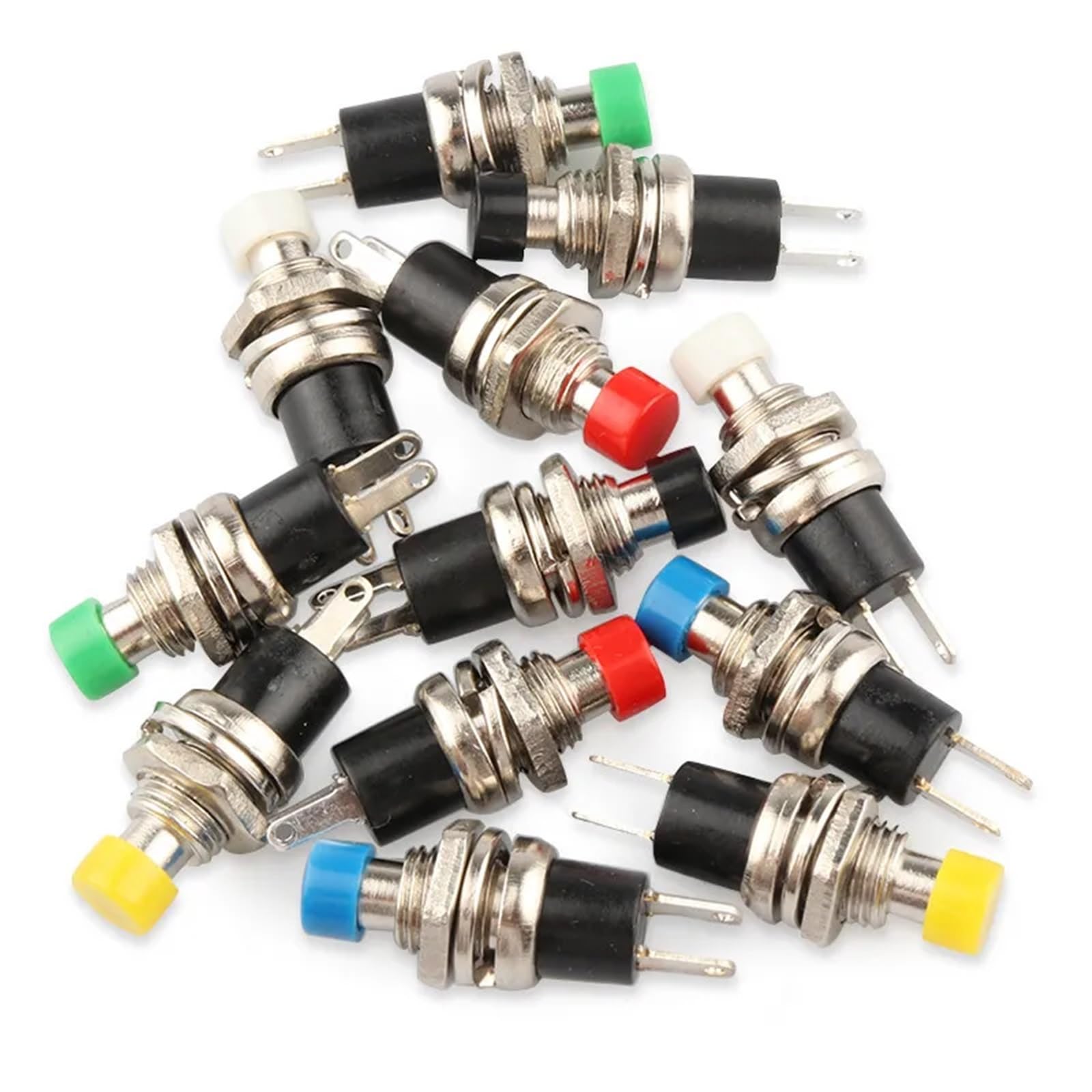 10x Taster PBS-110 – 7mm, Normalerweise Offen (NO), Resetschalter In Gelb, Für Elektronik & Reparatur
