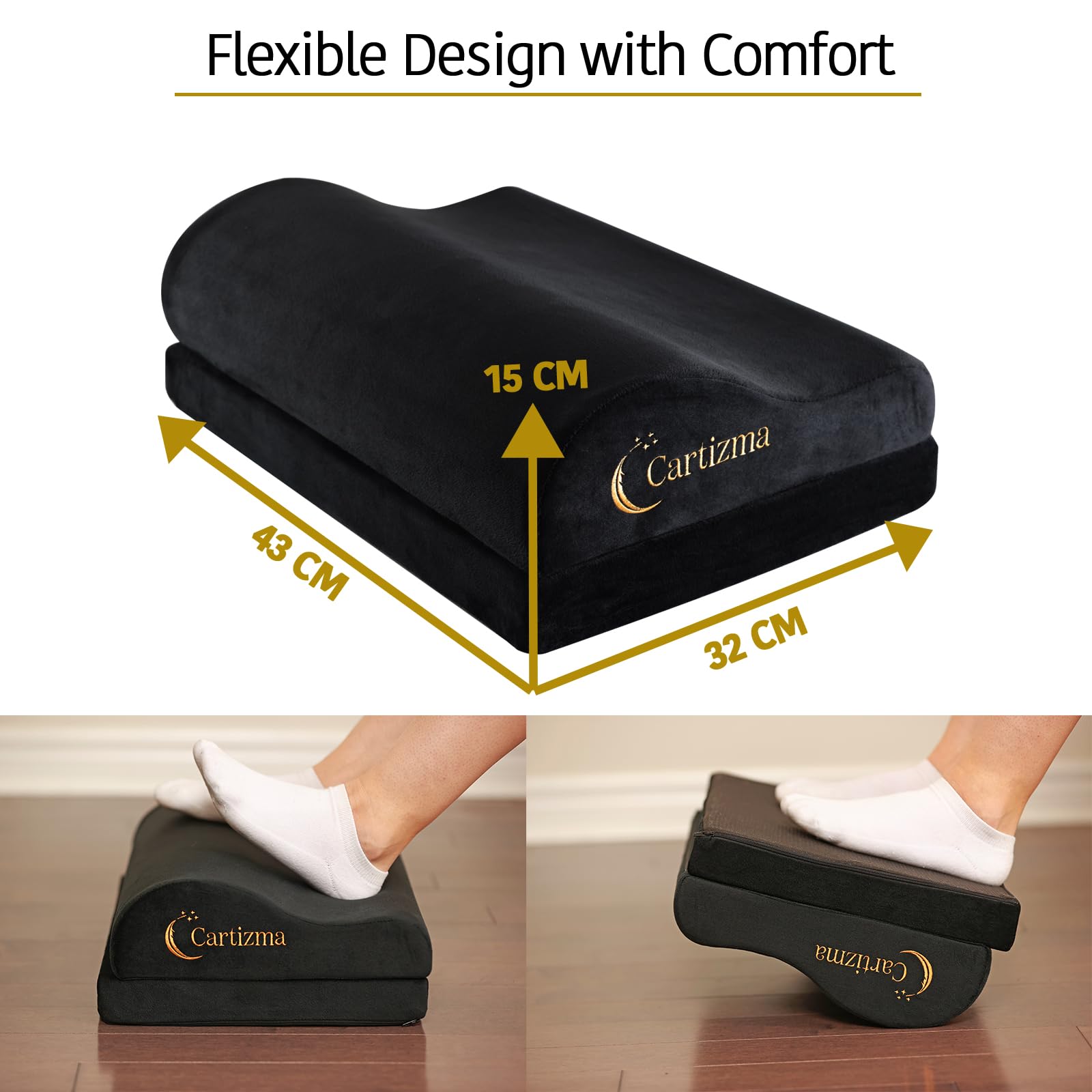 Reposapiés para debajo del escritorio en el trabajo, reposapiés ergonómico para aliviar el dolor con fundas lavables, reposapiés antideslizante debajo del escritorio, oficina, hogar y viajes