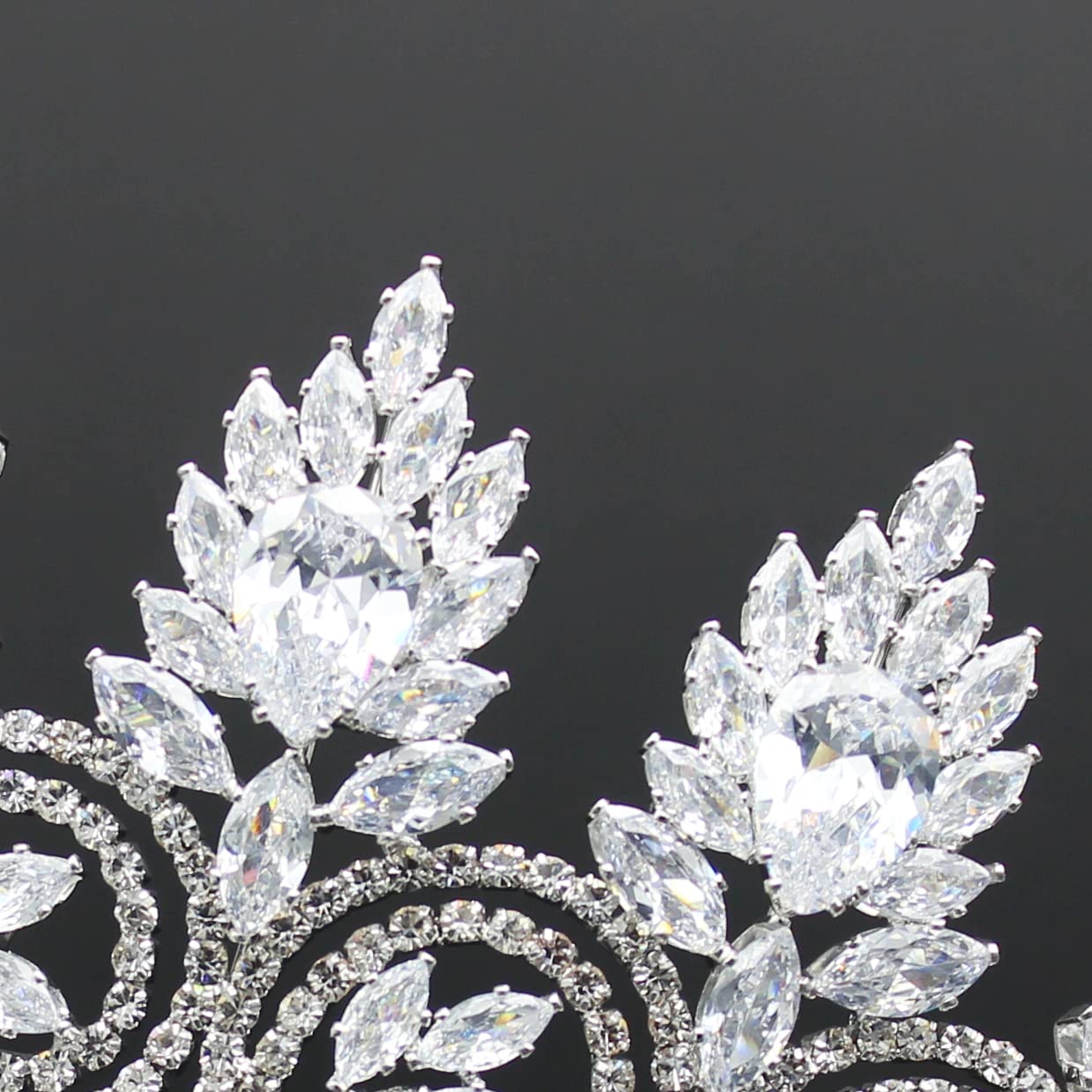 QXMYOO Tiaras de boda grandes de circonita cúbica de lujo para novia, coronas de reina, princesa, cumpleaños, quinceañera, graduación, regreso a casa, accesorios para el cabello nupcial HB086