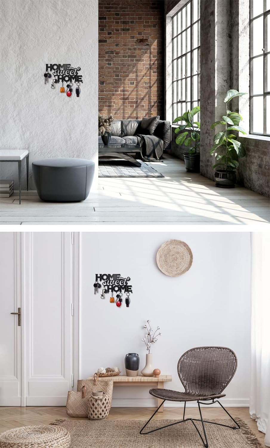Home Sweet Home Decoration - Portachiavi da parete, con chiave da parete, per decorazione da parete in metallo, decorazione per la casa, cucina, accessori