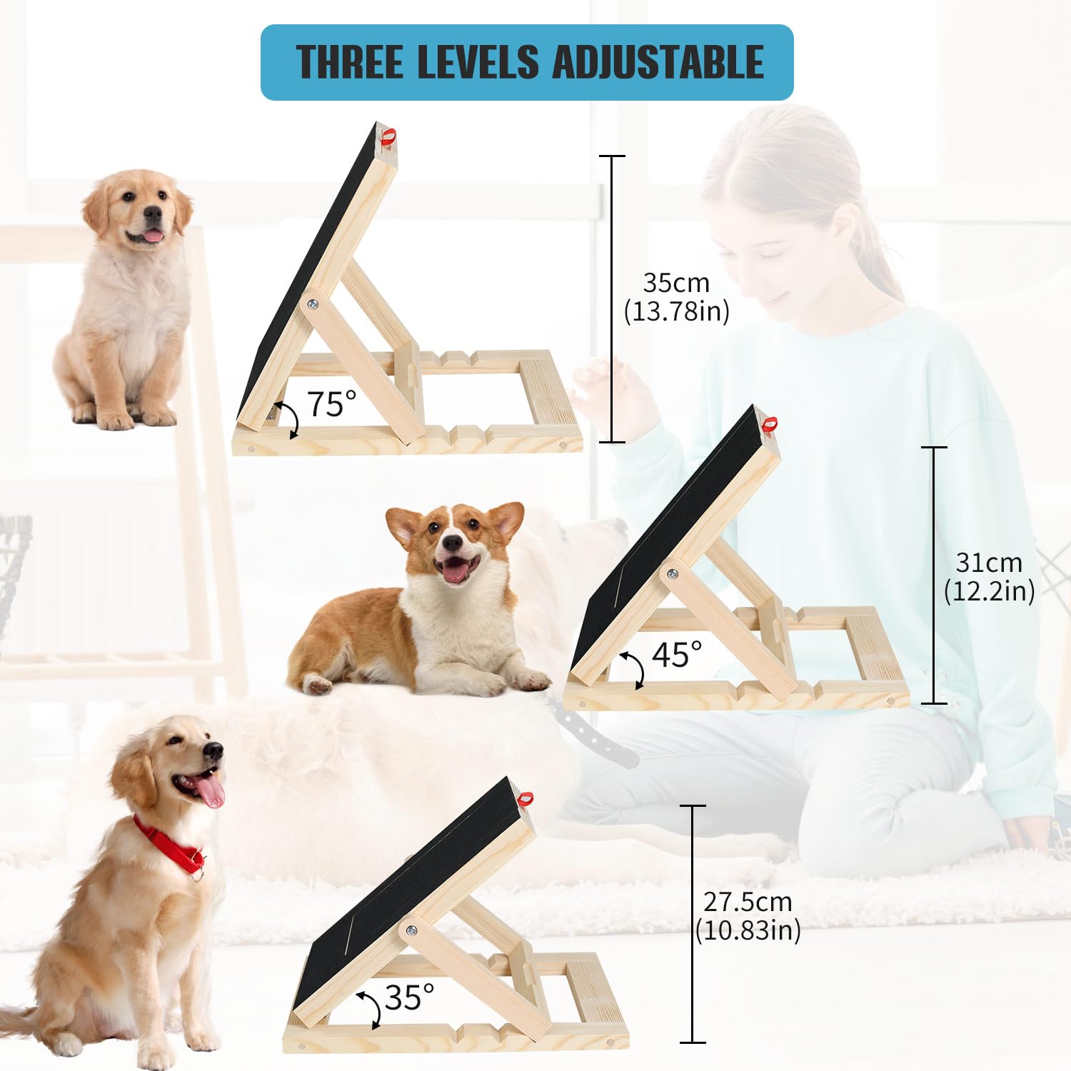 KIKIGOAL Upgrade Dog Nail Scratch Board File,Wooden Dog Nail File Board with Built-in Snack Box Sandpaper Puppy Nail Grinding Pad Sturdy Dog Paws Scratch Board Include Two Sandpaper - Image 4