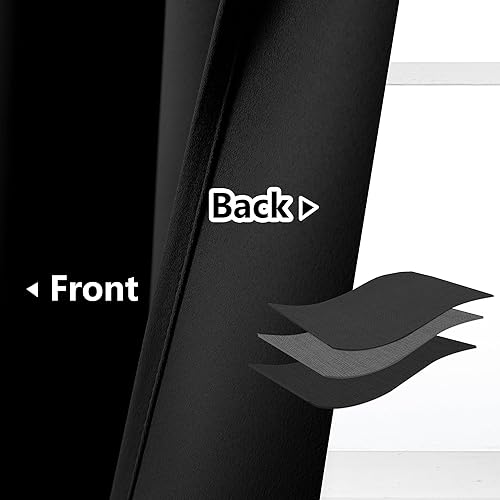 Miniatura 3 de Cortinas de puerta para privacidad de puerta, cortinas negras con ojales para dormitorio, cortina de ventana de puerta, cortinas de aislamiento